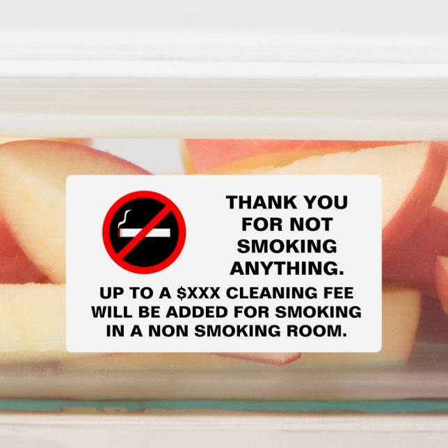 Hotelzimmer Rauchverbot Schild Rechteckige Aufkleb Etiketten (Befestigt)