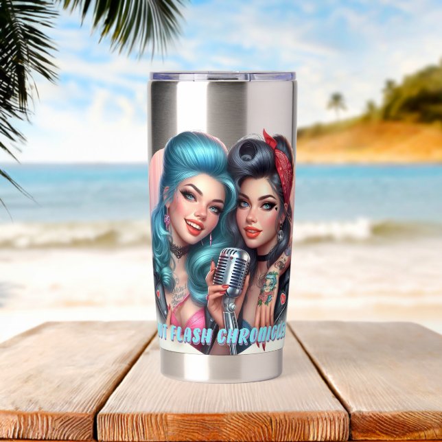 Hotflash Chronicles Tumbler - Sip, Lachen, wiederh Thermobecher (Strand (gedreht))