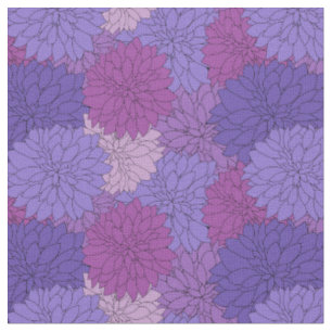Hothouse Dahlias Lila Floral Print Stoff