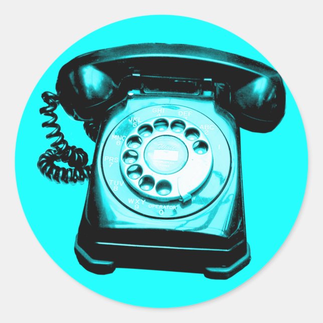 Hotline Cyan Runder Aufkleber (Vorderseite)