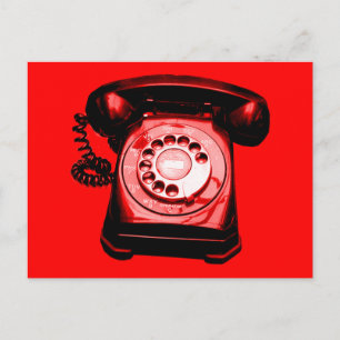 Hotline in Rot Postkarte