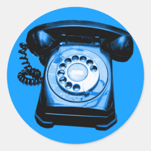 Hotlines-Blau Runder Aufkleber