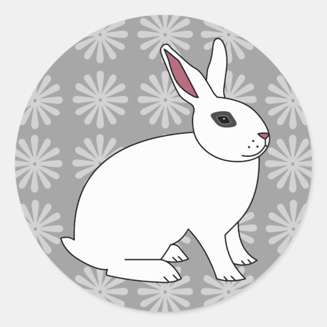 Hotot Rabbit Runder Aufkleber (Vorderseite)