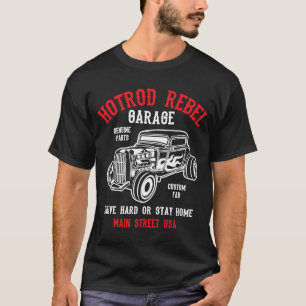 Hotrod Rebel Automotive Nostalgie Altes Auto 4 T-Shirt
