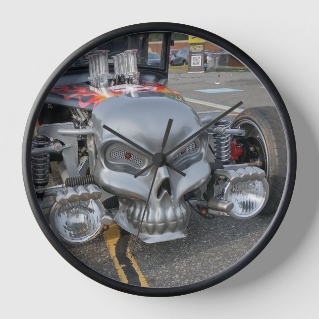Hotrod Scull Car Uhr (Vorderseite)
