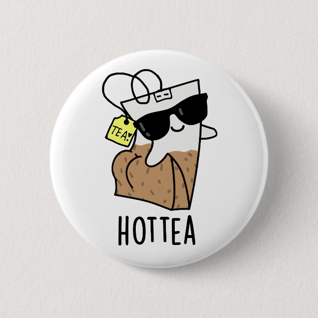 Hottea Funny Hot Tea Pun  Button (Vorderseite)