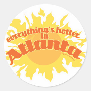 Hotter in Atlanta Runder Aufkleber