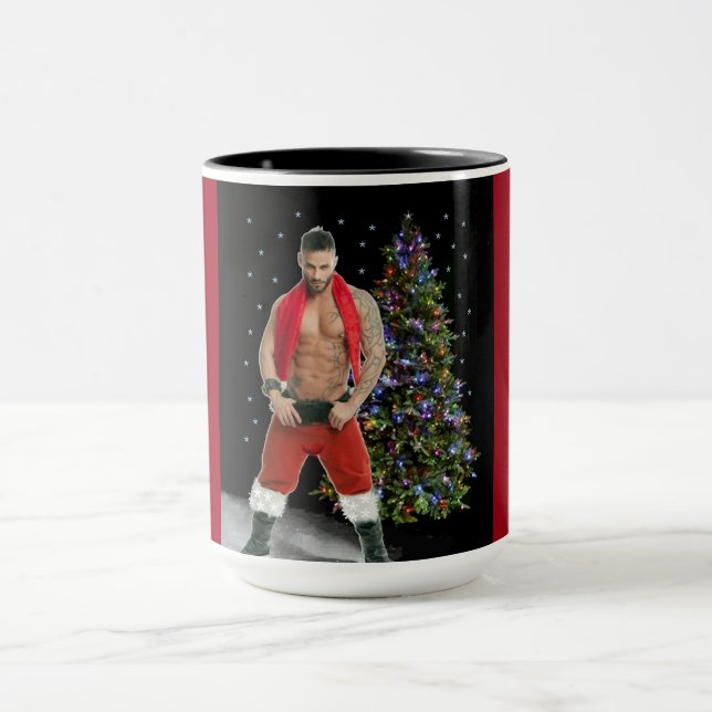 Hottest Hunk Buff Weihnachten Tasse (Zentrum)