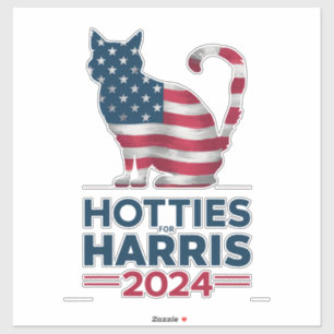 Hotties For Harris 2024 Katzenladies Kamala Harris Aufkleber