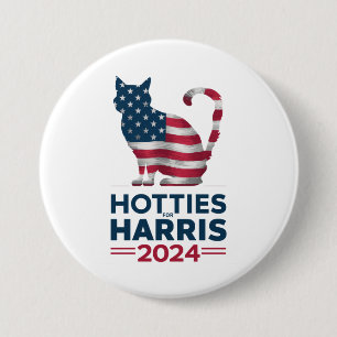 Hotties For Harris 2024 Katzenladies Kamala Harris Button