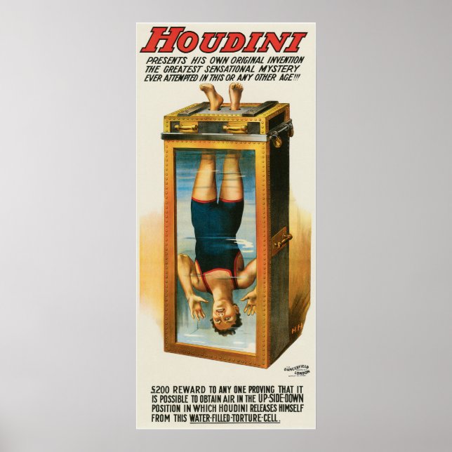 Houdini Advertising Poster , 1913 (Vorne)
