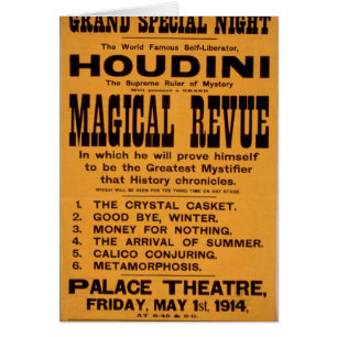Houdini, "magische Revue-" Retro Theater