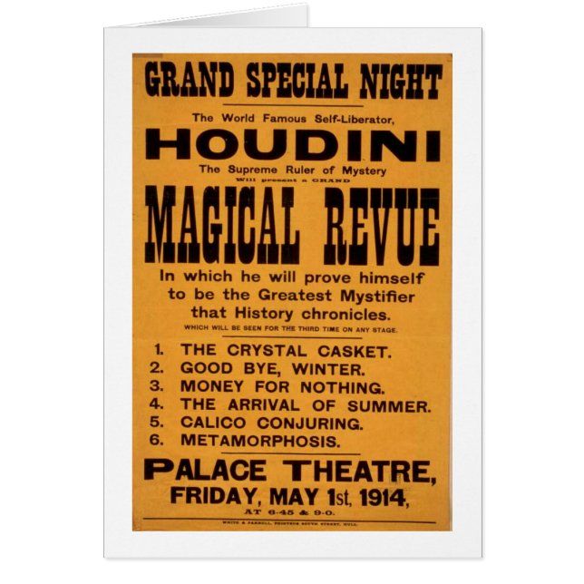 Houdini Plakat (Vorne)