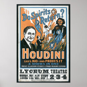 Houdini SPirits Return Magic Show Poster