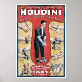 Houdini ~ Vintag Handcuff Escape Artist Poster
