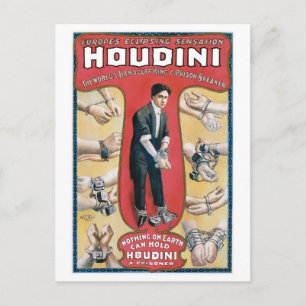 Houdini ~ Vintage Handschellen-Entfesselungskünstl Postkarte