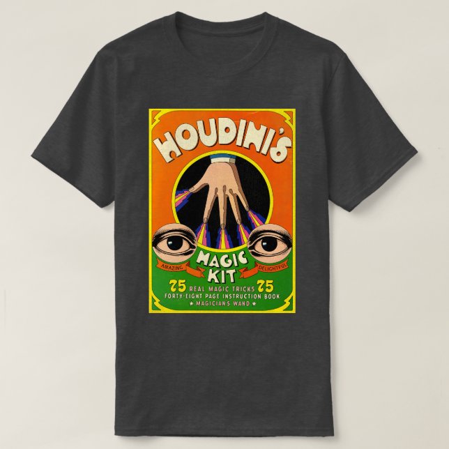 Houdinis Magic Kit 70er Retro Book T-Shirt (Design vorne)