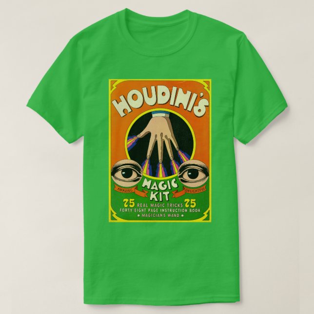 Houdinis Magic Kit 70er Retro Book T-Shirt (Design vorne)