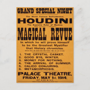Houdinis magische Revolution, 1914 Postkarte