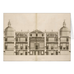 Houghton Hall : section de l'avant occidental,