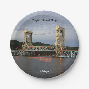 Houghton Hancock Bridge auf Papiertüte Pappteller