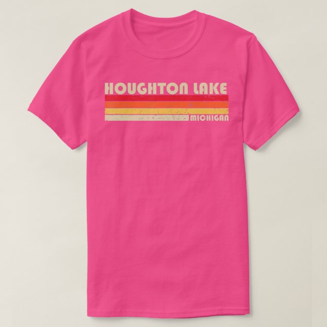 HOUGHTON LAKE MICHIGAN Funny Fishing Camping Summe T-Shirt (Design vorne)