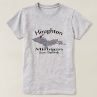 Houghton Michigan Heart Map Design Ladys