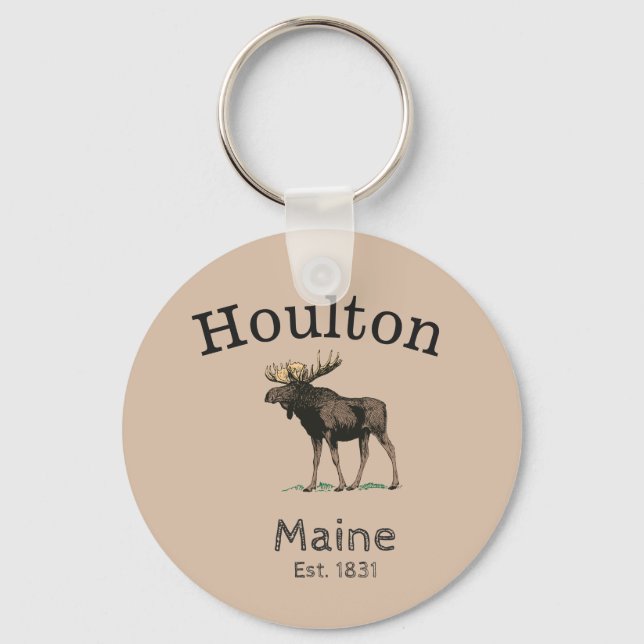 Houlton Maine Moose Schlüsselanhänger (Vorderseite)