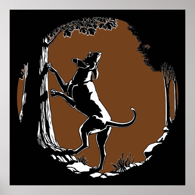 Hound Dog Art Poster Coole Jagd Hunde Kunstdrucke (Vorne)