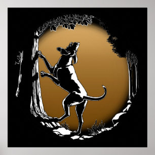 Hound Dog Art Poster Jagd Hund Lover Prints