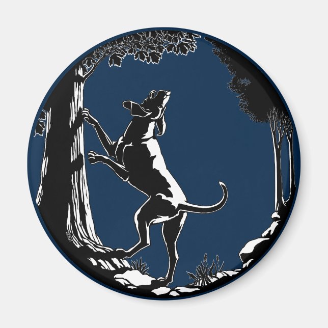 Hound Dog Magnet Chasse Chien Frigo Aimants Décor (Devant)