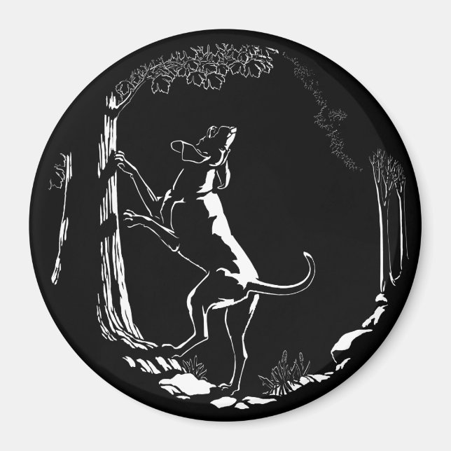 Hound Dog Magnet Chasse Chien Frigo Aimants Décor (Devant)