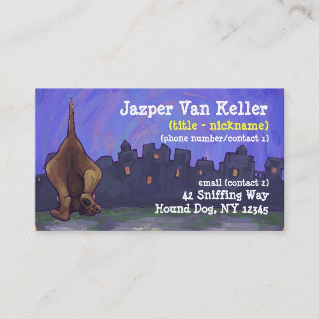 Hound Dog Stationery Visitenkarte (Vorderseite)