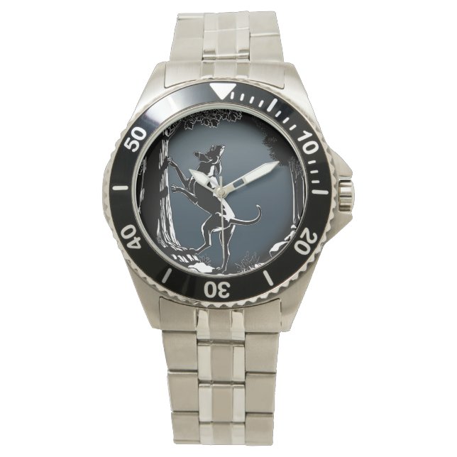 Hound Dog Watch Stilvolle Hunde Lover Armbanduhr (Vorderseite)