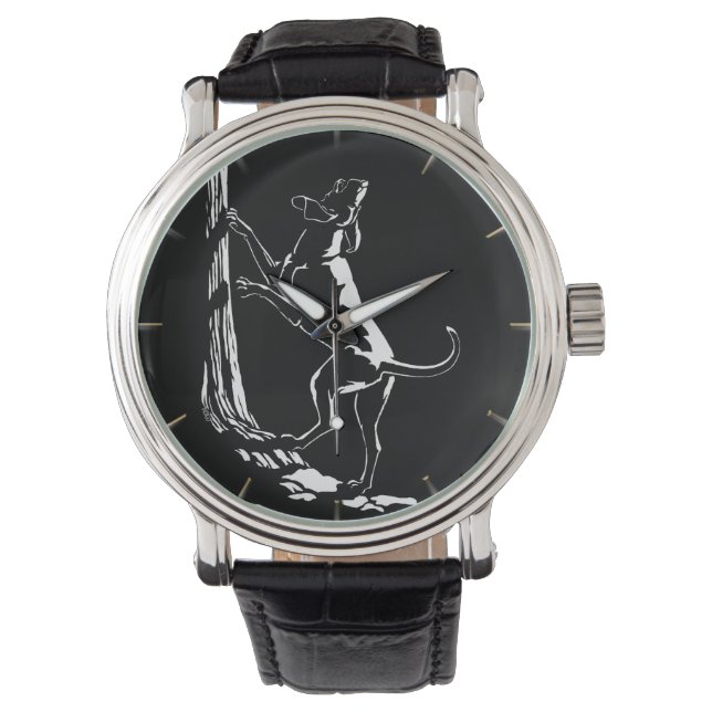 Hound Dog Watch Stilvolle Hunde Lover Armbanduhr (Vorderseite)