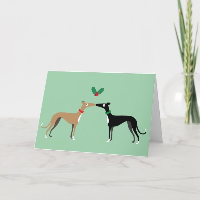 Hound kiss feiertagskarte (Vorderseite)