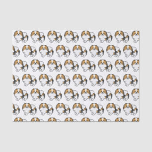Hound Tricolor Spitz Niedlich Cartoon Dog Muster Seidenpapier