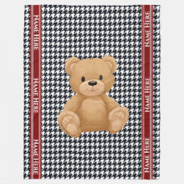 Houndstooth-Bärenheim Fleecedecke