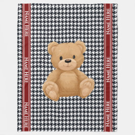 Houndstooth Bear Home Fleecedecke