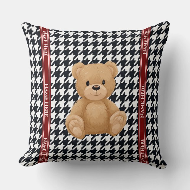 Houndstooth Bear Home, Kissen (Vorderseite)