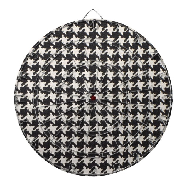 Houndstooth Black & White Pattern Dartscheibe (vorne)