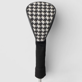 Houndstooth Black White Pattern Golf Headcover
