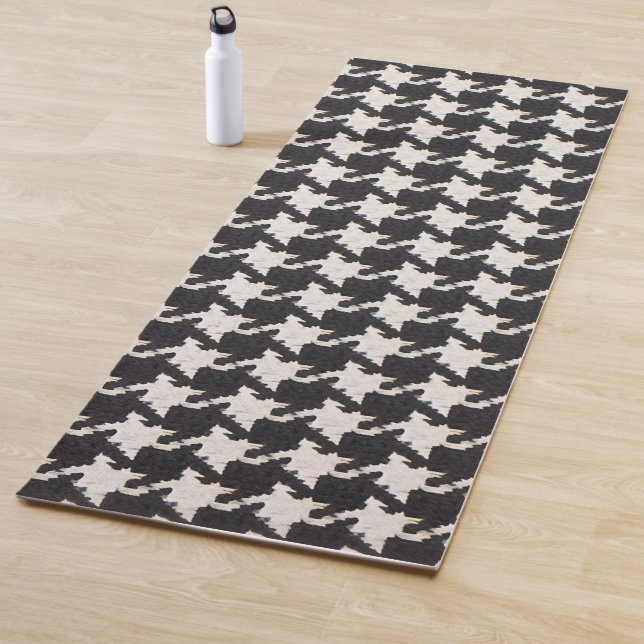 Houndstooth Black White Pattern Yogamatte (Beispiel)