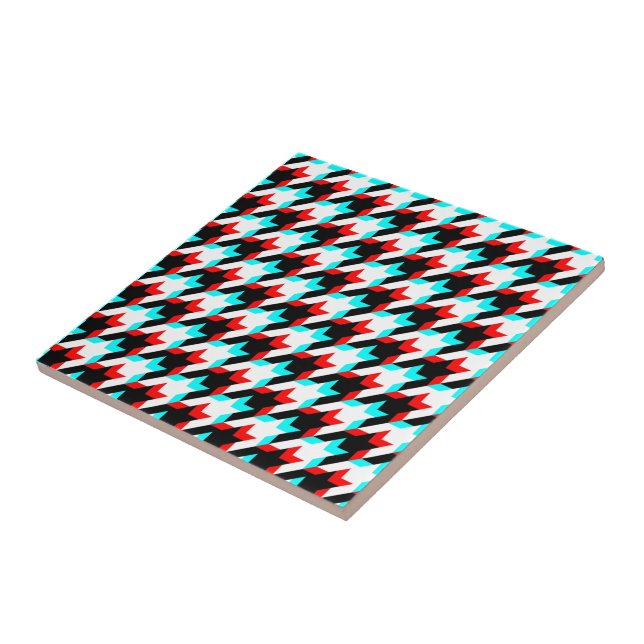 Houndstooth-Glitch-Kachel Fliese (Seite)