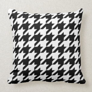 Houndstooth-Klassiker-Webmuster Schwarz-Weiß-Muste Kissen