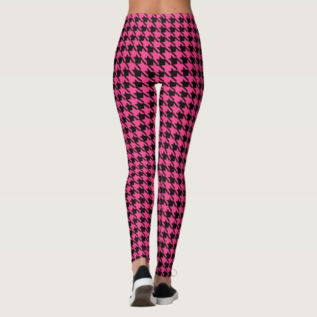 Houndstooth Leggings rose vif (Dos)
