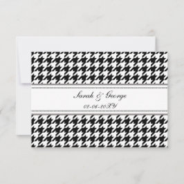 houndstooth mariage noir et blanc rsvp 3,5 x 5