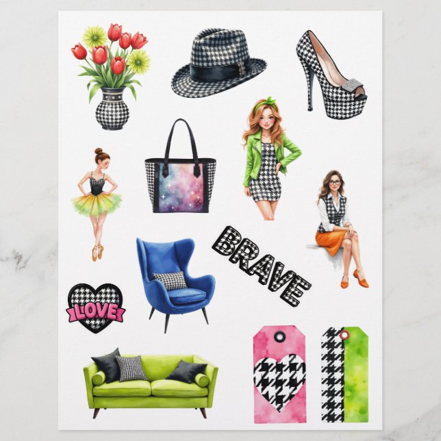 Houndstooth Mode Scrapbook Papier Ausschneideforme (Vorderseite)