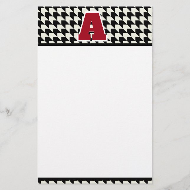 Houndstooth-Monogramm   Briefpapier (Vorderseite)