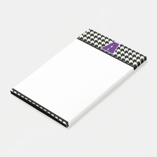 Houndstooth-Monogramm Post-it Klebezettel